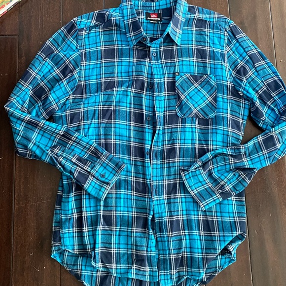Quiksilver Men’s Flannel Button Shirt L - Picture 2 of 4